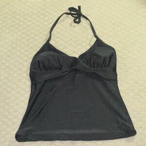 Hapari Swim Top Tankini Swimsuit Halter Sexy Black Twisted Padded Bra 12/14